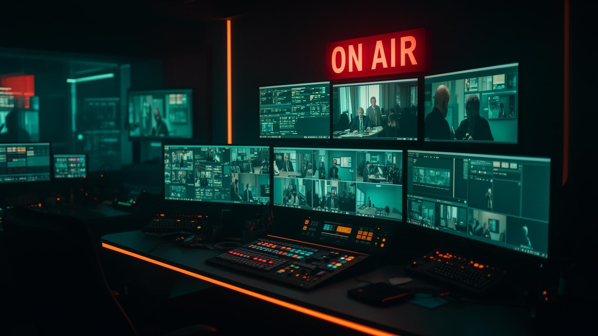 Sala de controle de transmissão ao vivo